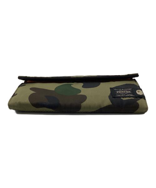 PORTER（ポーター）PORTER (ポーター) A BATHING APE (アベイシングエイプ) 長財布 カーキの古着・服飾アイテム