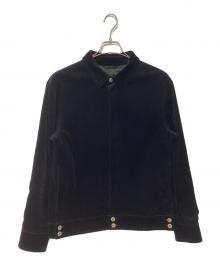 BURBERRY BLACK LABEL（バーバリーブラックレーベル）の古着「ベロアジャケット」｜ブラック