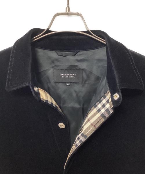 BURBERRY BLACK LABEL（バーバリーブラックレーベル）BURBERRY BLACK LABEL (バーバリーブラックレーベル) ベロアジャケット ブラック サイズ:Lの古着・服飾アイテム