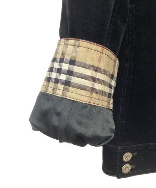 BURBERRY BLACK LABEL（バーバリーブラックレーベル）BURBERRY BLACK LABEL (バーバリーブラックレーベル) ベロアジャケット ブラック サイズ:Lの古着・服飾アイテム