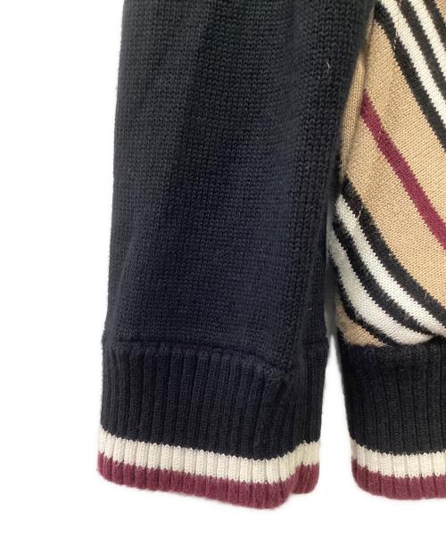 BURBERRY BLACK LABEL（バーバリーブラックレーベル）BURBERRY BLACK LABEL (バーバリーブラックレーベル) ニットジャケット ブラック×ベージュ サイズ:3の古着・服飾アイテム