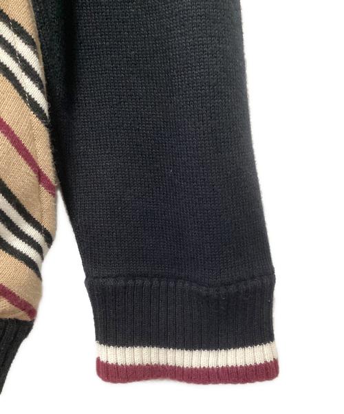 BURBERRY BLACK LABEL（バーバリーブラックレーベル）BURBERRY BLACK LABEL (バーバリーブラックレーベル) ニットジャケット ブラック×ベージュ サイズ:3の古着・服飾アイテム