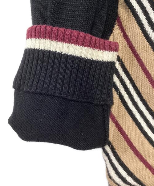 BURBERRY BLACK LABEL（バーバリーブラックレーベル）BURBERRY BLACK LABEL (バーバリーブラックレーベル) ニットジャケット ブラック×ベージュ サイズ:3の古着・服飾アイテム