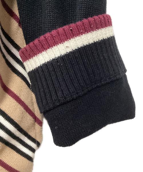 BURBERRY BLACK LABEL（バーバリーブラックレーベル）BURBERRY BLACK LABEL (バーバリーブラックレーベル) ニットジャケット ブラック×ベージュ サイズ:3の古着・服飾アイテム