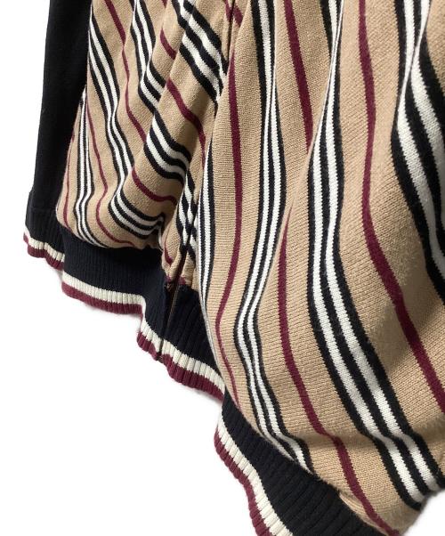 BURBERRY BLACK LABEL（バーバリーブラックレーベル）BURBERRY BLACK LABEL (バーバリーブラックレーベル) ニットジャケット ブラック×ベージュ サイズ:3の古着・服飾アイテム