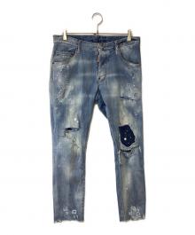 DSQUARED2（ディースクエアード）の古着「ダメージ加工デニムパンツ」｜ブルー