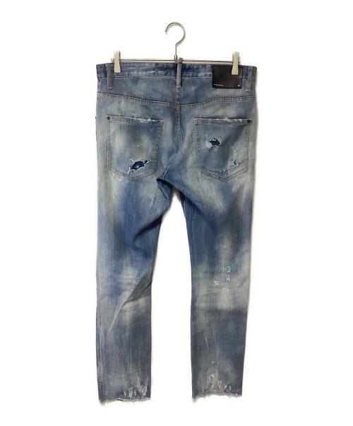 DSQUARED2（ディースクエアード）DSQUARED2 (ディースクエアード) ダメージ加工デニムパンツ ブルー サイズ:48の古着・服飾アイテム