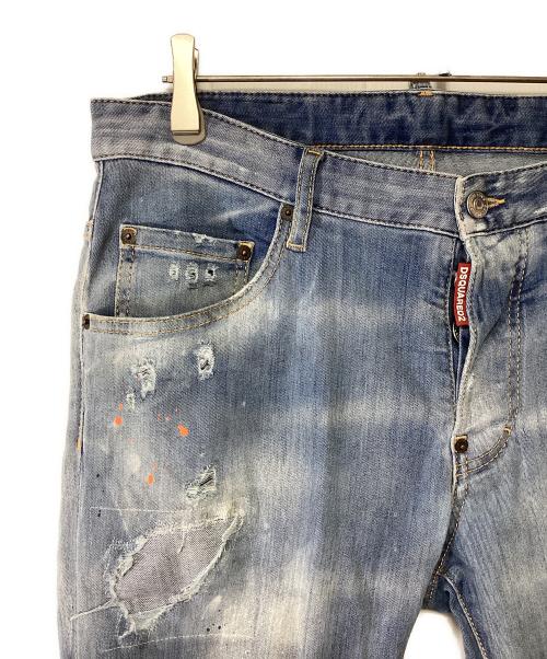 DSQUARED2（ディースクエアード）DSQUARED2 (ディースクエアード) ダメージ加工デニムパンツ ブルー サイズ:48の古着・服飾アイテム