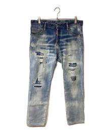 DSQUARED2（ディースクエアード）の古着「ダメージ加工デニムパンツ」｜ブルー