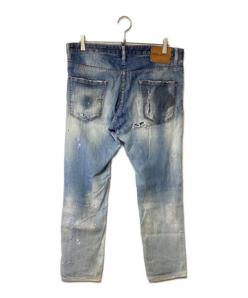 DSQUARED2（ディースクエアード）DSQUARED2 (ディースクエアード) ダメージ加工デニムパンツ ブルー サイズ:50の古着・服飾アイテム