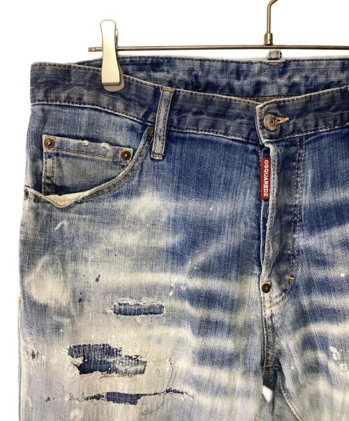 DSQUARED2（ディースクエアード）DSQUARED2 (ディースクエアード) ダメージ加工デニムパンツ ブルー サイズ:50の古着・服飾アイテム