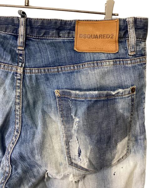DSQUARED2（ディースクエアード）DSQUARED2 (ディースクエアード) ダメージ加工デニムパンツ ブルー サイズ:50の古着・服飾アイテム