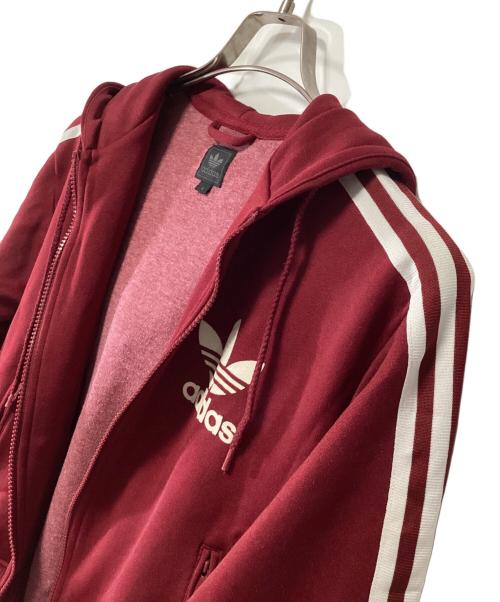 adidas（アディダス）adidas (アディダス) ジップパーカー レッド サイズ:Sの古着・服飾アイテム