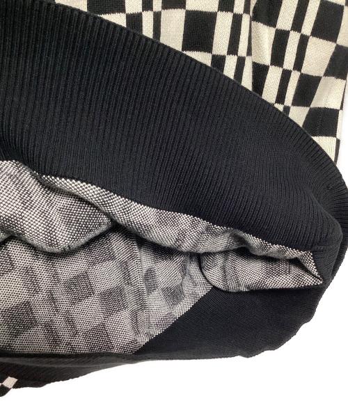 FRED PERRY（フレッドペリー）FRED PERRY (フレッドペリー) チェッカーボードニットベスト ブラック×ホワイト サイズ:Lの古着・服飾アイテム