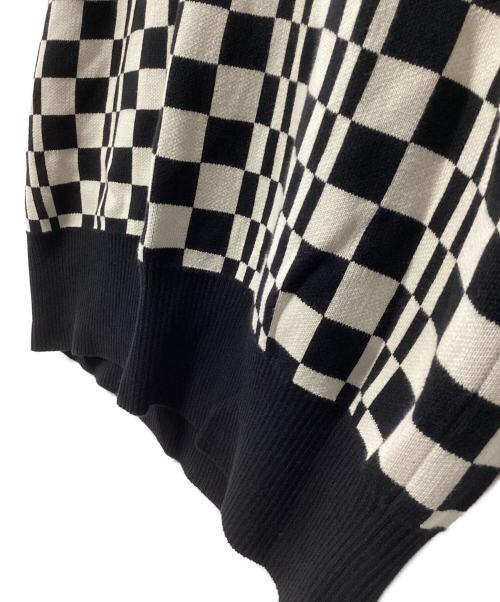 FRED PERRY（フレッドペリー）FRED PERRY (フレッドペリー) チェッカーボードニットベスト ブラック×ホワイト サイズ:Lの古着・服飾アイテム