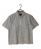 stussyステューシー）の古着「ハーフジップシャツ」｜グレー