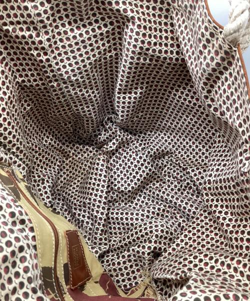 JAMIN PUECH（ジャマンピュエッシュ）JAMIN PUECH (ジャマンピュエッシュ) トートバッグ ベージュ×ブラウンの古着・服飾アイテム