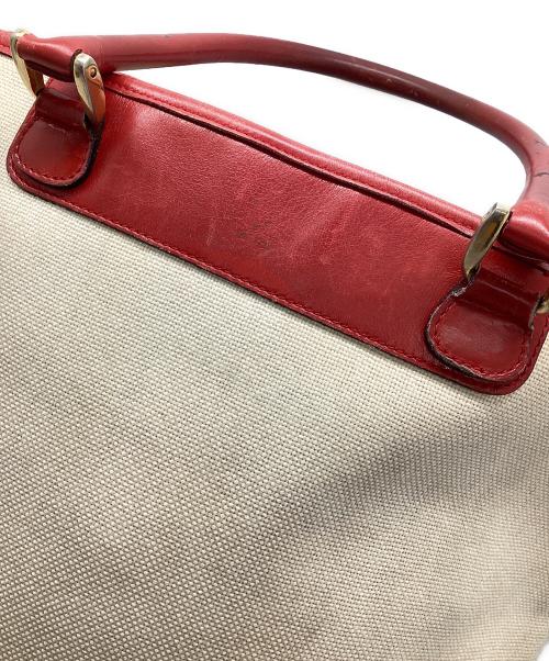 GUCCI（グッチ）GUCCI (グッチ) トートバッグ レッド×ベージュの古着・服飾アイテム