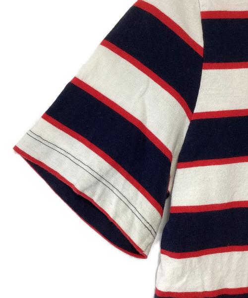 MSGM（エムエスジーエム）MSGM (エムエスジーエム) 半袖Tシャツ レッド×ネイビー サイズ:Sの古着・服飾アイテム