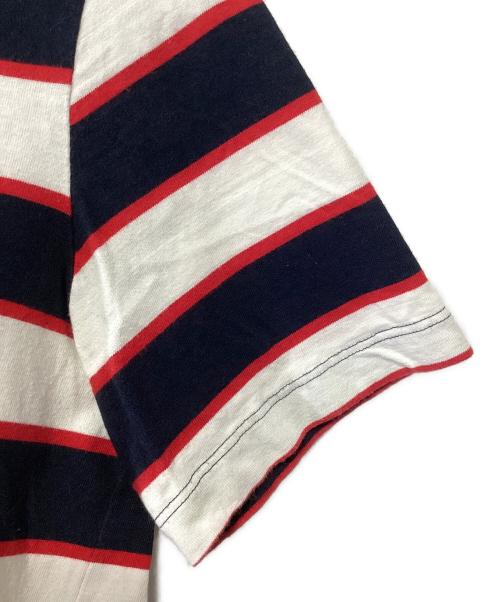 MSGM（エムエスジーエム）MSGM (エムエスジーエム) 半袖Tシャツ レッド×ネイビー サイズ:Sの古着・服飾アイテム