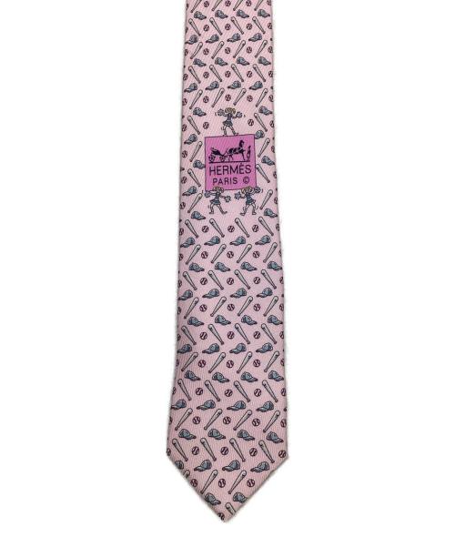 HERMES（エルメス）HERMES (エルメス) シルクネクタイ ピンク サイズ:記載なしの古着・服飾アイテム