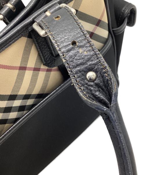 BURBERRY（バーバリー）BURBERRY (バーバリー) ハンドバッグ ブラック×ベージュの古着・服飾アイテム