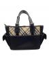 BURBERRY (バーバリー) ハンドバッグ ブラック×ベージュ：35000円