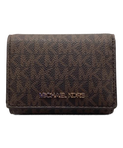 MICHAEL KORS（マイケルコース）MICHAEL KORS (マイケルコース) 3つ折り財布 ブラウンの古着・服飾アイテム