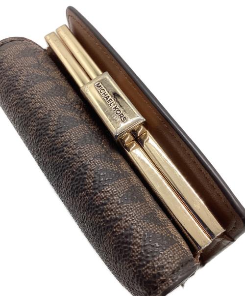 MICHAEL KORS（マイケルコース）MICHAEL KORS (マイケルコース) 3つ折り財布 ブラウンの古着・服飾アイテム