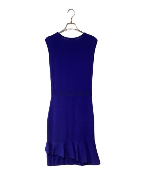 CAROLINA HERRERA（カロライナヘレラ）CAROLINA HERRERA (カロライナヘレラ) ニットワンピース ブルー サイズ:Sの古着・服飾アイテム