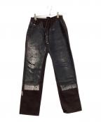 GAULTIER JEANSゴルチエジーンズ）の古着「プリントイージーパンツ」｜ブラック×ブラウン