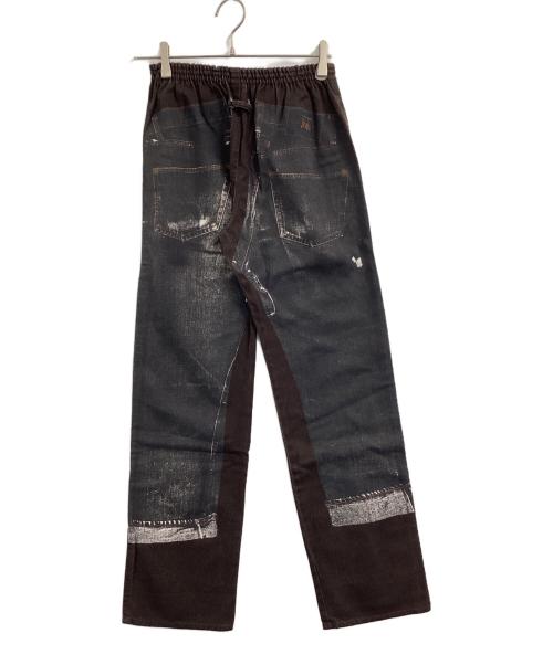 GAULTIER JEANS（ゴルチエジーンズ）GAULTIER JEANS (ゴルチエジーンズ) プリントイージーパンツ ブラック×ブラウン サイズ:40の古着・服飾アイテム