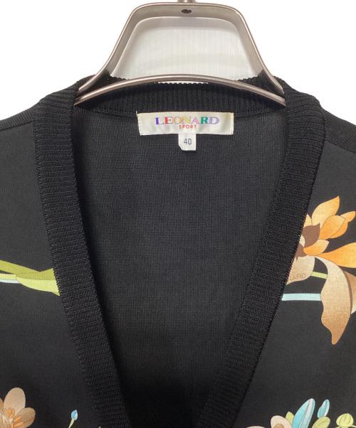 LEONARD SPORT（レオナール スポーツ）LEONARD SPORT (レオナール スポーツ) 薄手カーディガン ブラック サイズ:40の古着・服飾アイテム