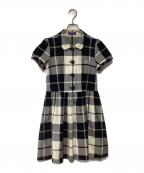BURBERRY BLUE LABELバーバリー ブルー レーベル）の古着「半袖ワンピース」｜アイボリー×ブラック