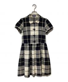 BURBERRY BLUE LABEL（バーバリー ブルー レーベル）の古着「半袖ワンピース」｜アイボリー×ブラック