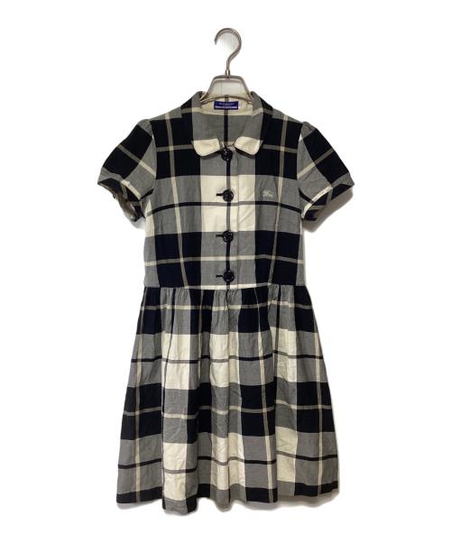 BURBERRY BLUE LABEL（バーバリー ブルー レーベル）BURBERRY BLUE LABEL (バーバリー ブルー レーベル) 半袖ワンピース アイボリー×ブラック サイズ:38の古着・服飾アイテム