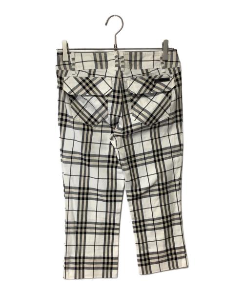 BURBERRY BLUE LABEL（バーバリー ブルー レーベル）BURBERRY BLUE LABEL (バーバリー ブルー レーベル) クロップドパンツ アイボリー×ベージュ サイズ:38の古着・服飾アイテム