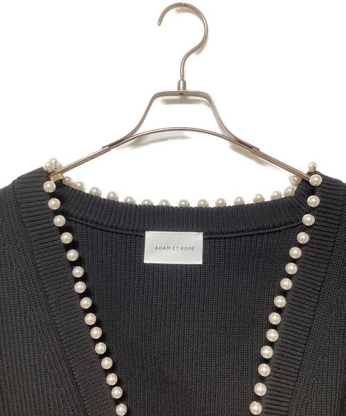 Adam et Rope（アダム エ ロペ）Adam et Rope (アダム エ ロペ) パール付きカーディガン ブラック サイズ:Freeの古着・服飾アイテム