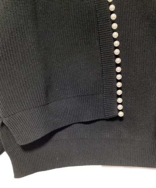 Adam et Rope（アダム エ ロペ）Adam et Rope (アダム エ ロペ) パール付きカーディガン ブラック サイズ:Freeの古着・服飾アイテム