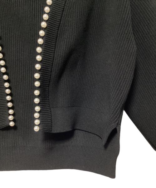 Adam et Rope（アダム エ ロペ）Adam et Rope (アダム エ ロペ) パール付きカーディガン ブラック サイズ:Freeの古着・服飾アイテム