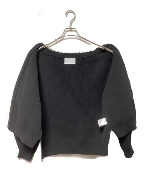 Adam et Rope（アダム エ ロペ）Adam et Rope (アダム エ ロペ) パール付きカーディガン ブラック サイズ:Freeの古着・服飾アイテム