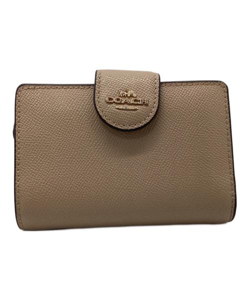 COACH（コーチ）COACH (コーチ) ミディアム コーナー ジウォレット ベージュ×ブラウンの古着・服飾アイテム