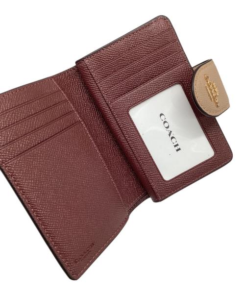 COACH（コーチ）COACH (コーチ) ミディアム コーナー ジウォレット ベージュ×ブラウンの古着・服飾アイテム