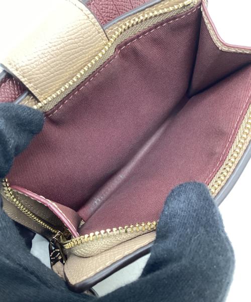 COACH（コーチ）COACH (コーチ) ミディアム コーナー ジウォレット ベージュ×ブラウンの古着・服飾アイテム