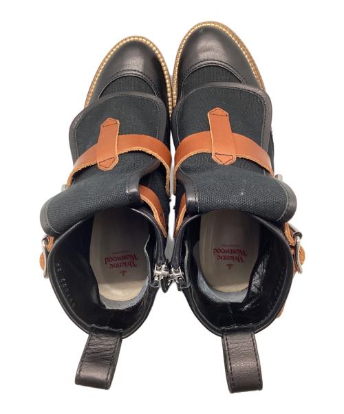 Vivienne Westwood（ヴィヴィアンウエストウッド）Vivienne Westwood (ヴィヴィアンウエストウッド) 厚底ボンデージブーツ ブラック サイズ:38の古着・服飾アイテム