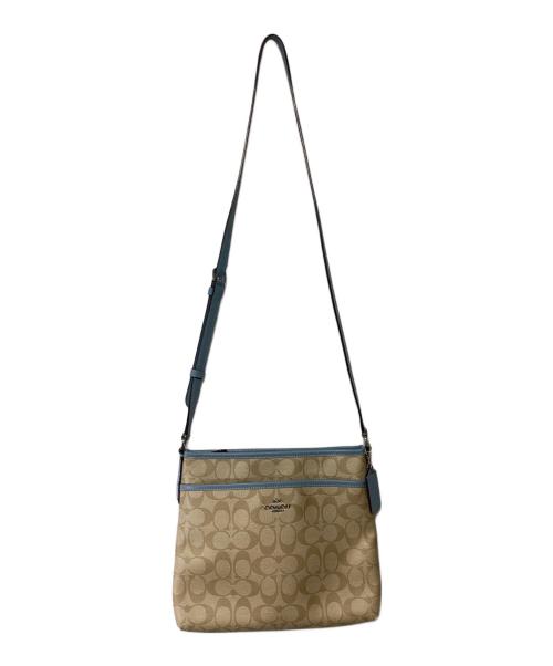 COACH（コーチ）COACH (コーチ) ショルダーバッグ ベージュ×ブルーの古着・服飾アイテム