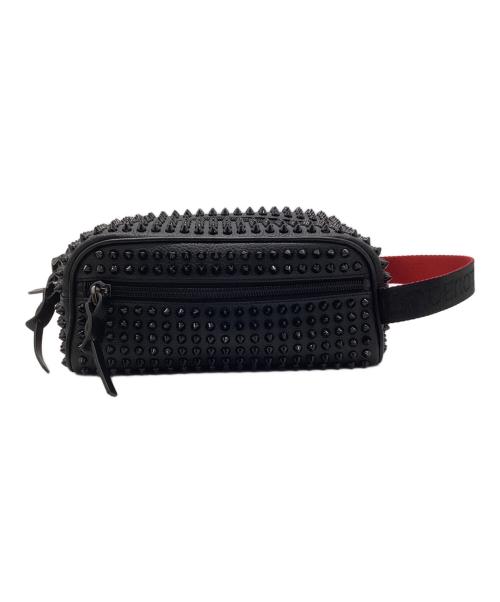 Christian Louboutin（クリスチャン・ルブタン）Christian Louboutin (クリスチャン・ルブタン) スタッズクラッチバッグ ブラック×レッドの古着・服飾アイテム