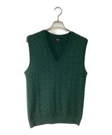 BAFY×BEAMS F（バフィー×ビームスエフ）の古着「ケーブルニットベスト」｜グリーン