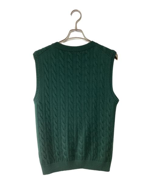 BAFY（バフィー）BAFY (バフィー) BEAMS F (ビームスエフ) ケーブルニットベスト グリーン サイズ:48の古着・服飾アイテム