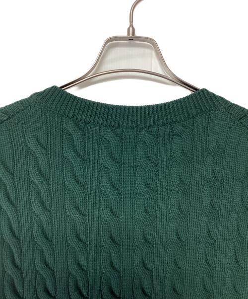 BAFY（バフィー）BAFY (バフィー) BEAMS F (ビームスエフ) ケーブルニットベスト グリーン サイズ:48の古着・服飾アイテム